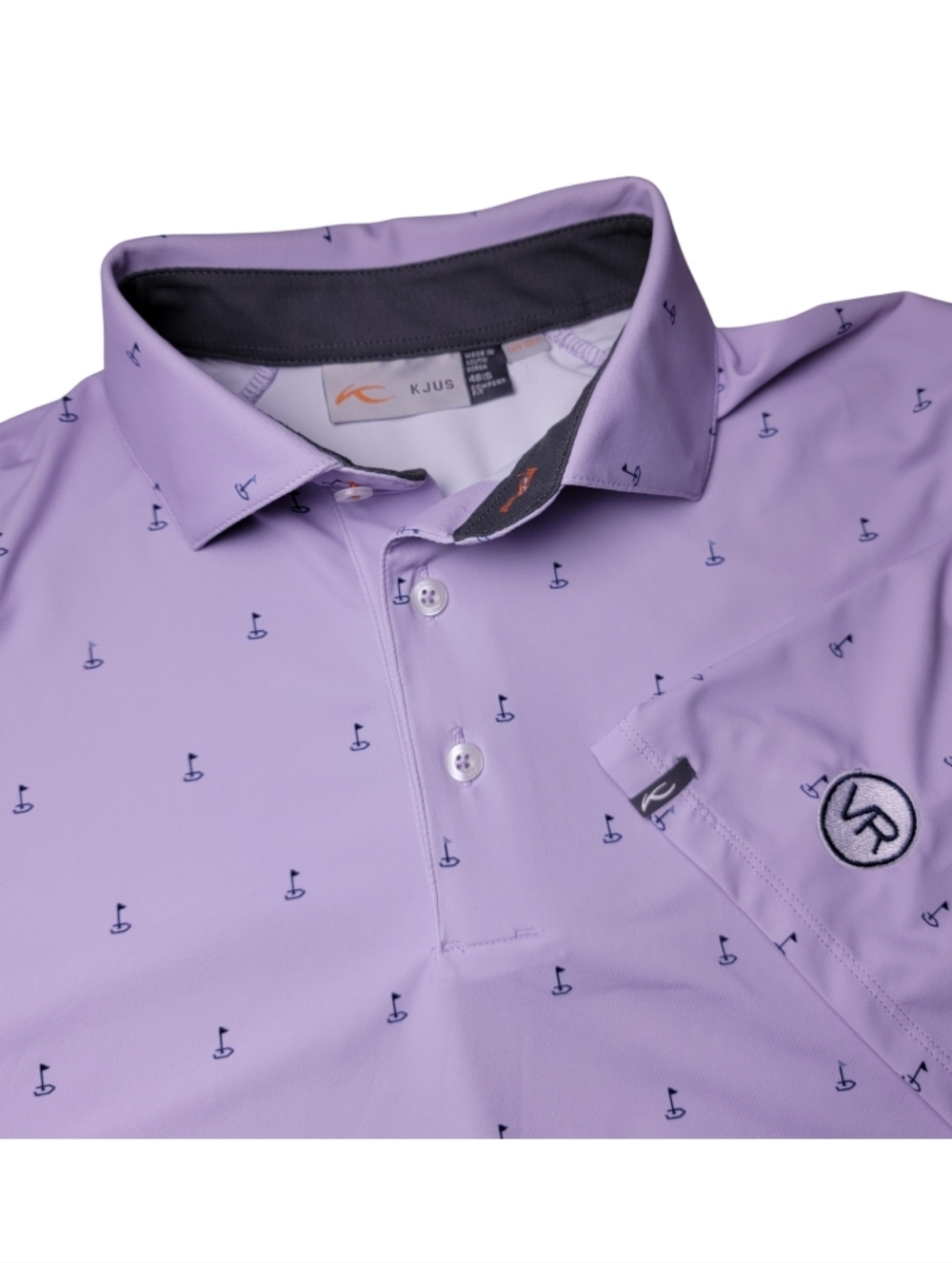 Kjus Lavender Purple Golf Flag Performance Polo Shirt VR Logo S - Picture 5 of 7